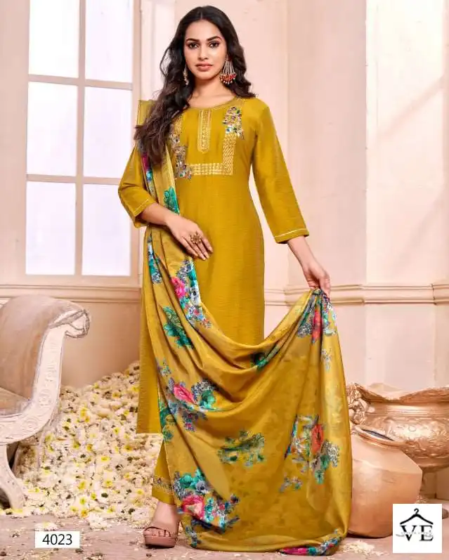 Vardan Ethnic Aneri Nylone Viscose Wholesale Readymade Salwar Suit Catalog — Wholesale Salwar Suits, MPA wholesale from Surat — view 1