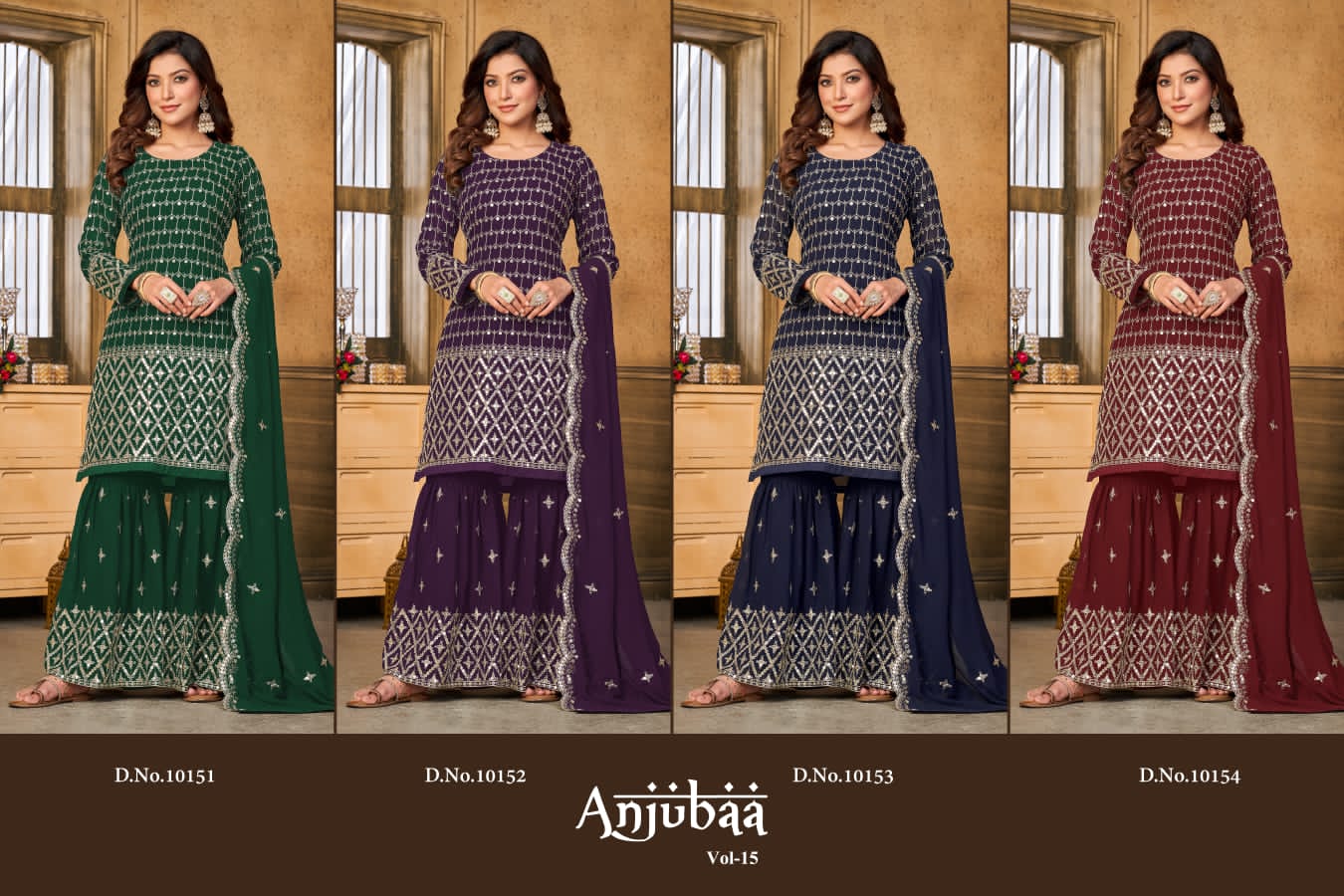 Vardan Ethnic Anjubaa Vol 15 Faux Georgette Wholesale Designer Salwar Suit Catalog — Wholesale Salwar Suits, MPA wholesale from Surat — view 4