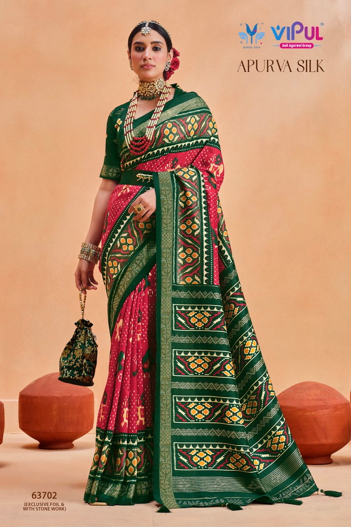 Vipul Apurva Silk Dola Silk Wholesale Sarees Catalog — Wholesale Sarees, MPA wholesale from Surat - Gallery Image 2
