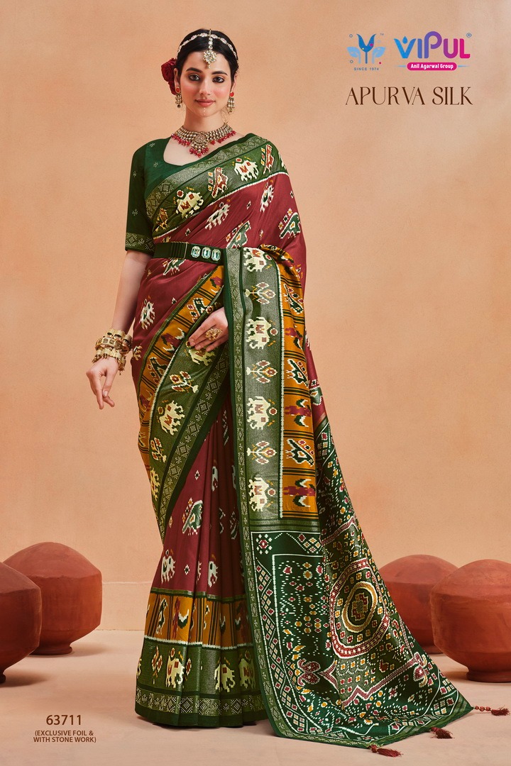 Vipul Apurva Silk Dola Silk Wholesale Sarees Catalog — Wholesale Sarees, MPA wholesale from Surat - Gallery Image 11