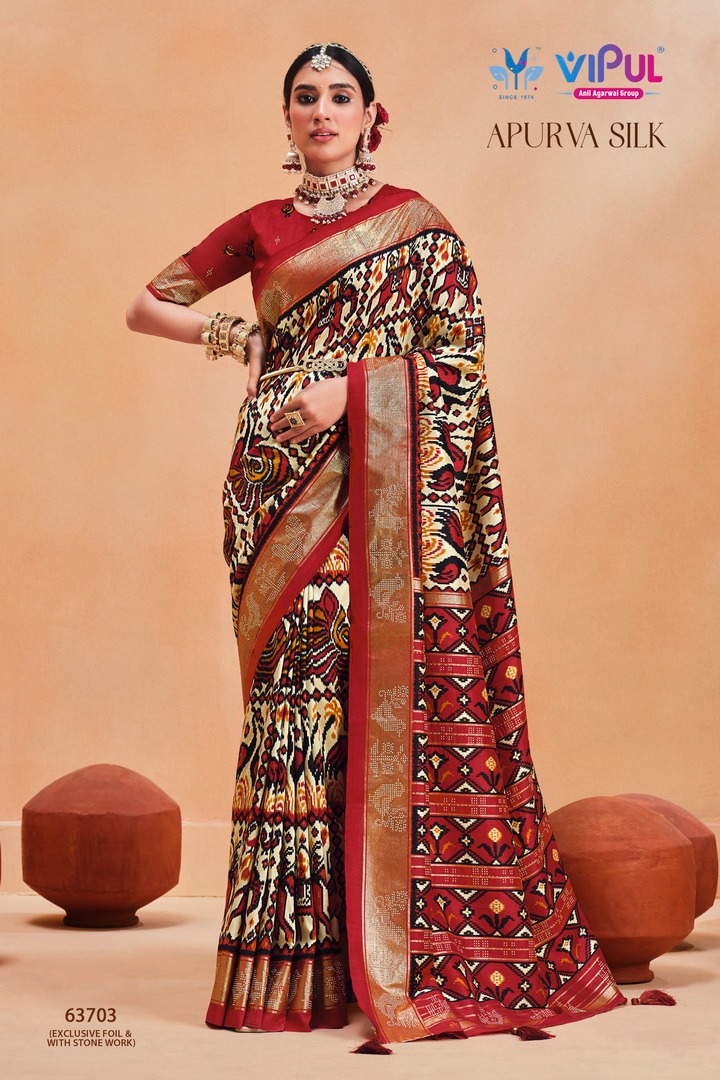 Vipul Apurva Silk Dola Silk Wholesale Sarees Catalog — Wholesale Sarees, MPA wholesale from Surat - Gallery Image 4