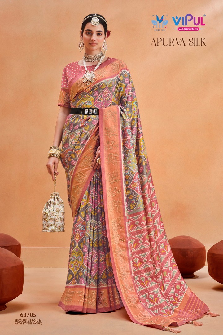 Vipul Apurva Silk Dola Silk Wholesale Sarees Catalog — Wholesale Sarees, MPA wholesale from Surat - Gallery Image 5