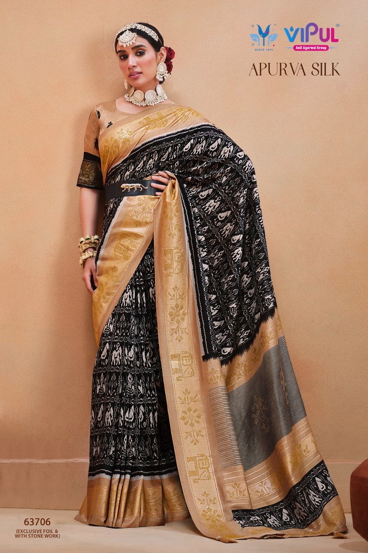 Vipul Apurva Silk Dola Silk Wholesale Sarees Catalog — Wholesale Sarees, MPA wholesale from Surat - Gallery Image 7