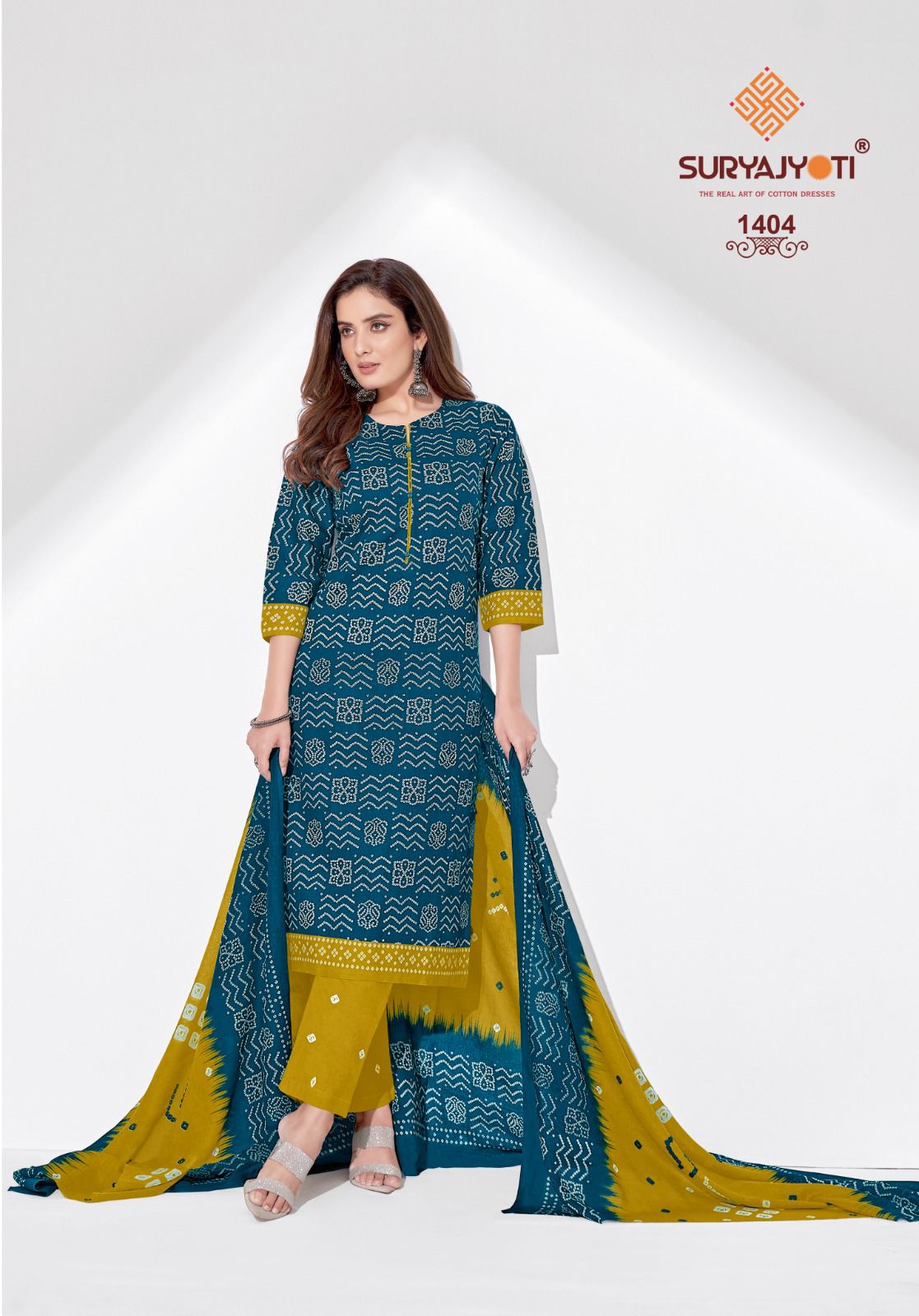Suryajyoti Bandhani Special Vol 14 Cotton Wholesale Salwar Suit Catalog — Wholesale Salwar Suits, MPA wholesale from Surat - Gallery Image 5