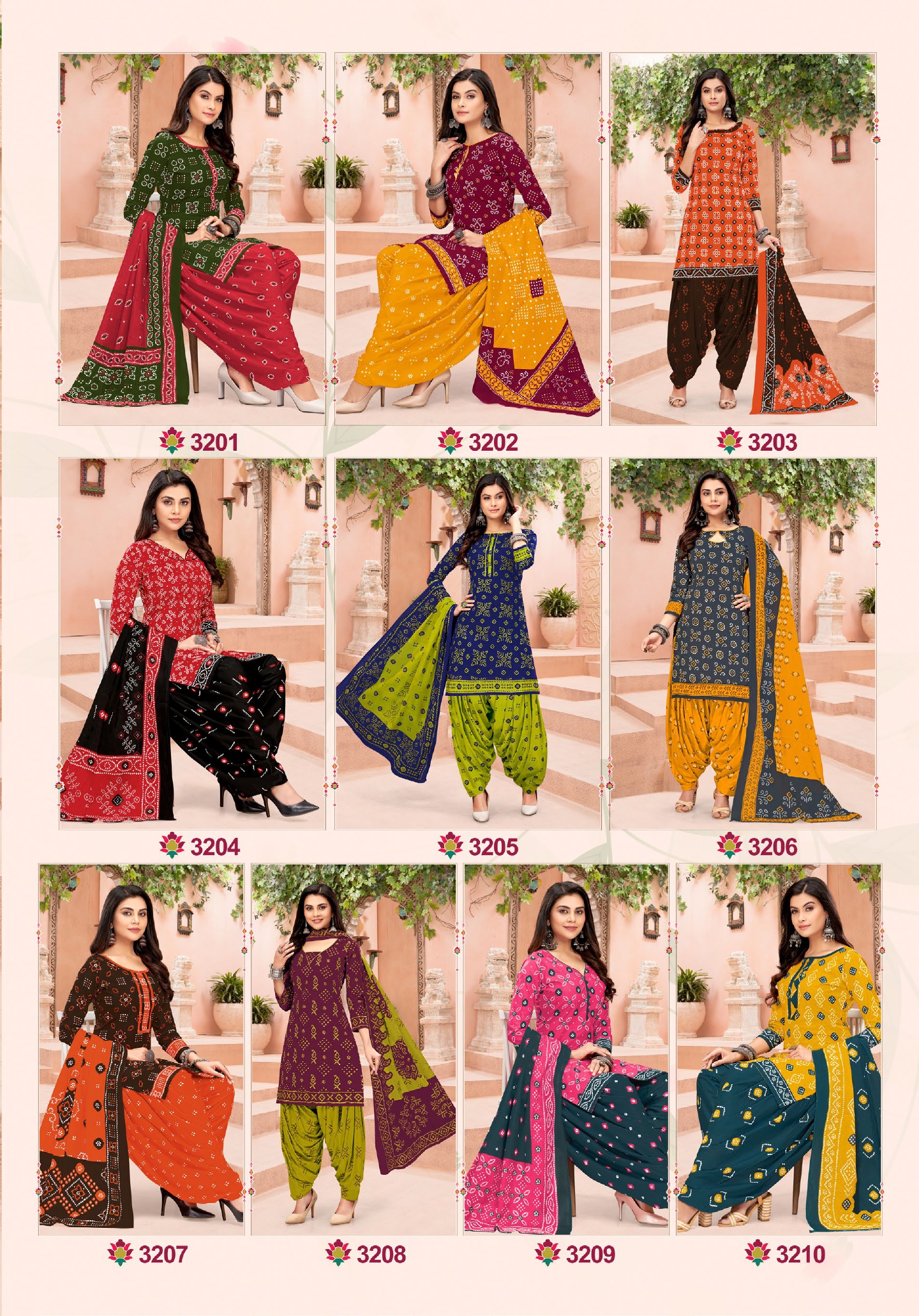 Vardan Ethnic Bandhani Special Vol 32 Cotton Wholesale Salwar Suit Catalog — Wholesale Salwar Suits, MPA wholesale from Surat — view 11
