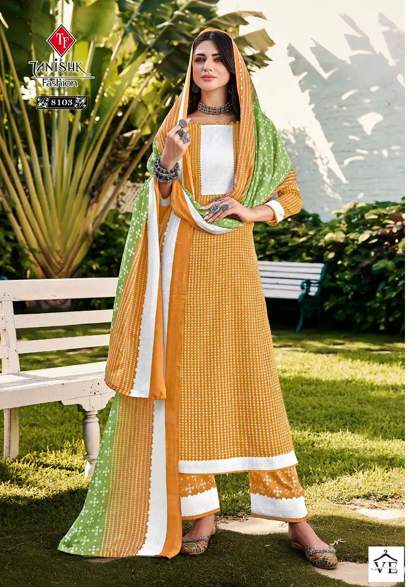 Tanishk Fashion Bandhej Vol 2 Pure Cotton Wholesale Salwar Suit Catalog — Wholesale Salwar Suits, MPA wholesale from Surat - Gallery Image 3
