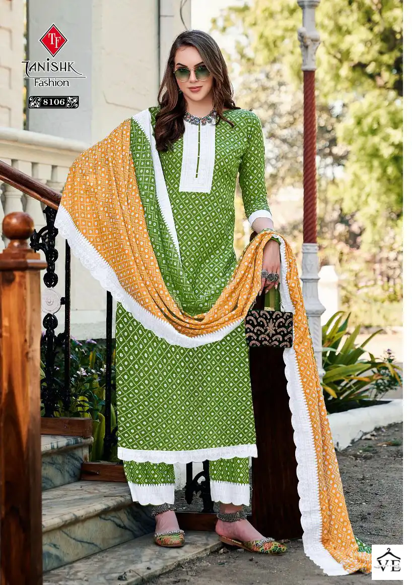 Tanishk Fashion Bandhej Vol 2 Pure Cotton Wholesale Salwar Suit Catalog — Wholesale Salwar Suits, MPA wholesale from Surat - Gallery Image 6