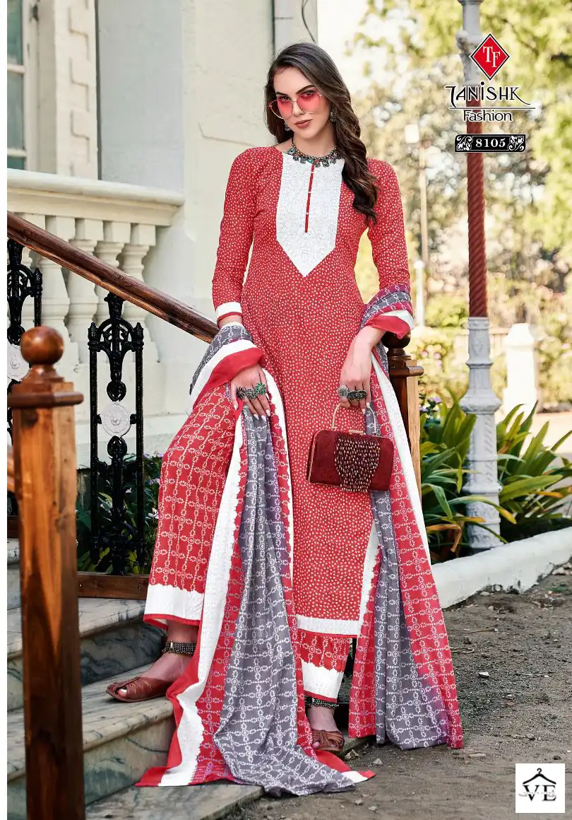 Tanishk Fashion Bandhej Vol 2 Pure Cotton Wholesale Salwar Suit Catalog — Wholesale Salwar Suits, MPA wholesale from Surat - Gallery Image 7