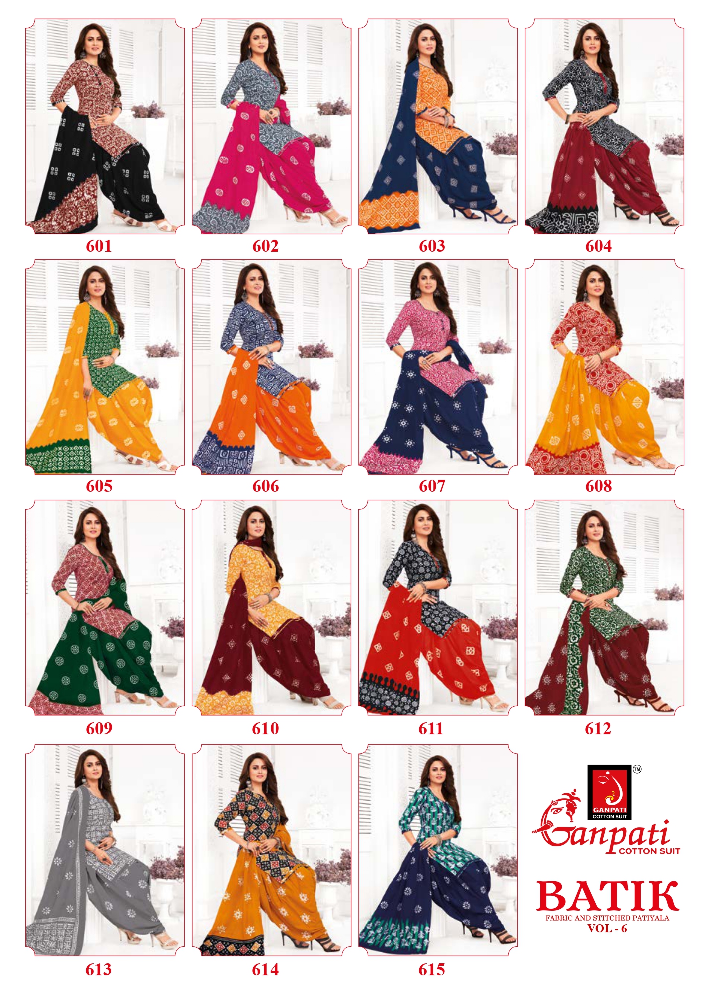 Ganpati Batik Vol 6 Cotton Wholesale Readymade Salwar Suit Catalog — Wholesale Salwar Suits, Ganpati wholesale from Surat — view 16