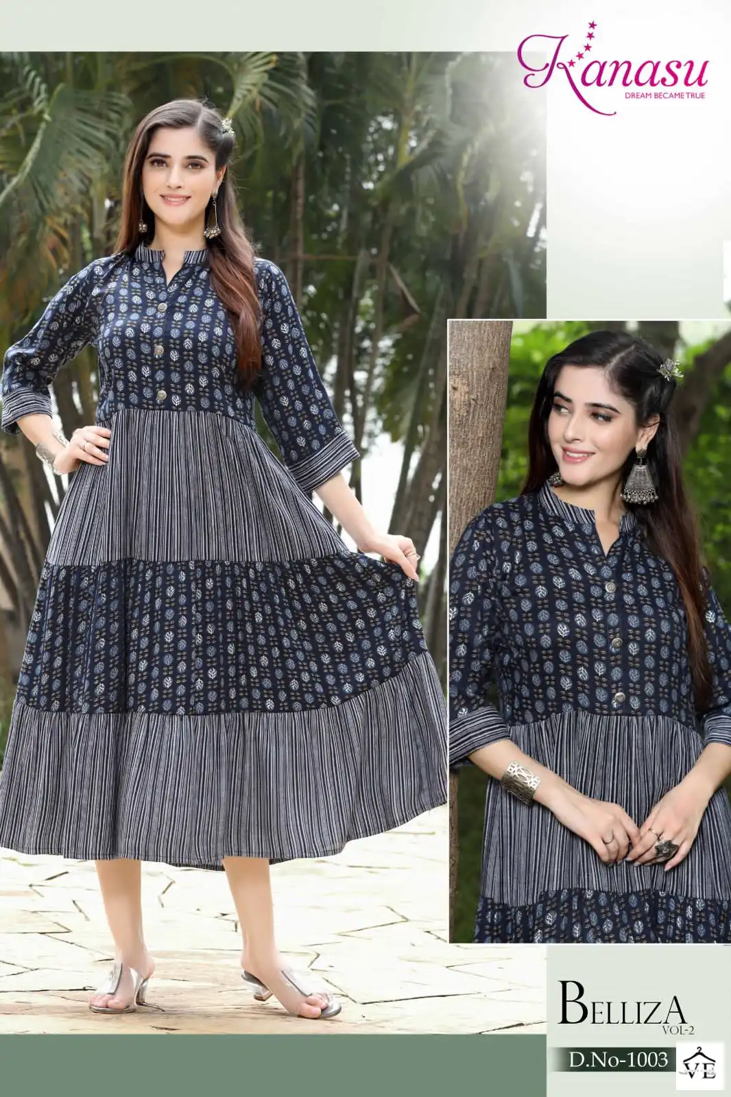 Kanasu Belliza Vol 2 Heavy Rayon Wholesale Kurti Catalog — Wholesale Kurtis, Belliza Designer wholesale from Surat - Gallery Image 3