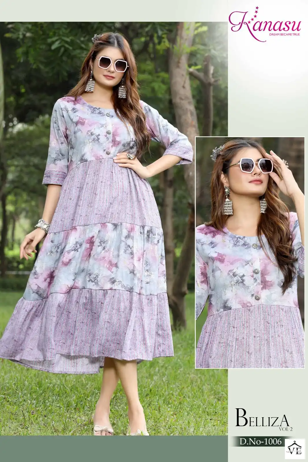 Kanasu Belliza Vol 2 Heavy Rayon Wholesale Kurti Catalog — Wholesale Kurtis, Belliza Designer wholesale from Surat - Gallery Image 6