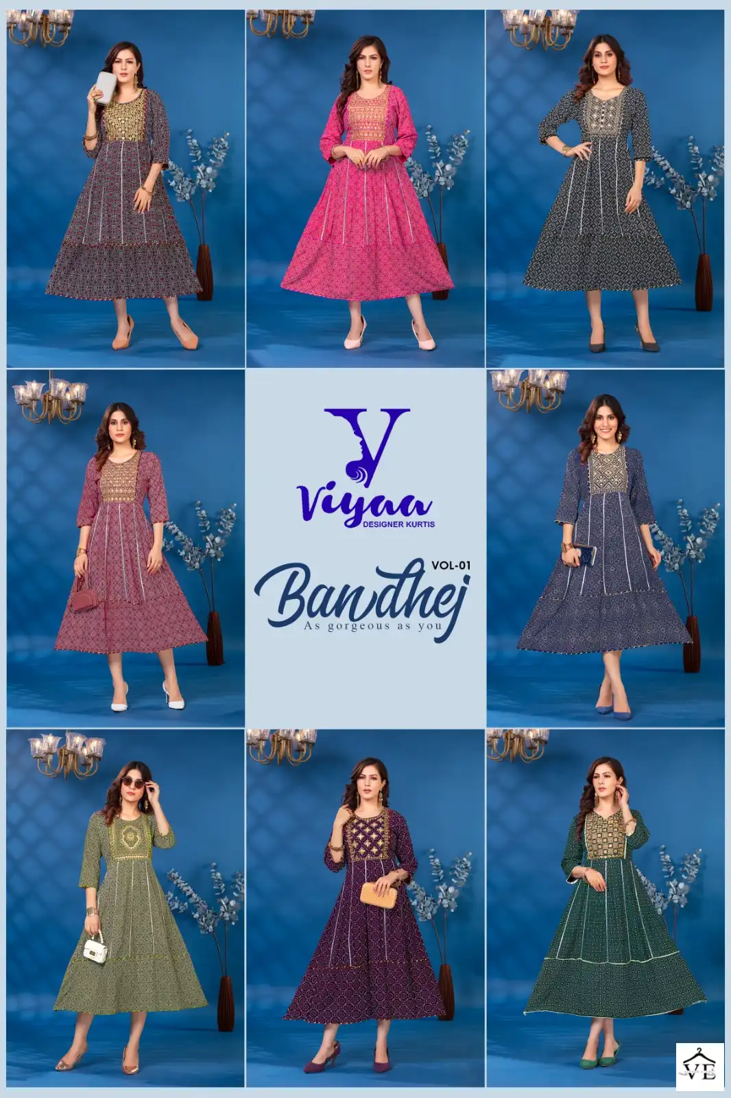 Viyaa Bandhej Vol 1 Pure Rayon Wholesale Kurti Catalog — Wholesale Kurtis, MPA wholesale from Surat — view 9