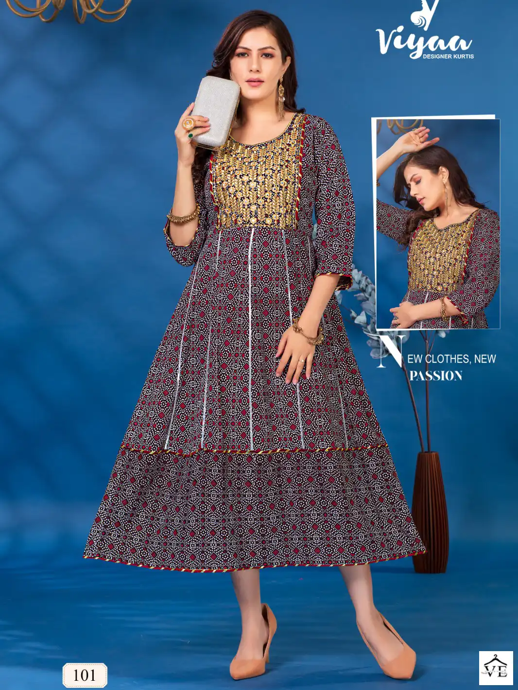 Viyaa Bandhej Vol 1 Pure Rayon Wholesale Kurti Catalog — Wholesale Kurtis, MPA wholesale from Surat — view 1