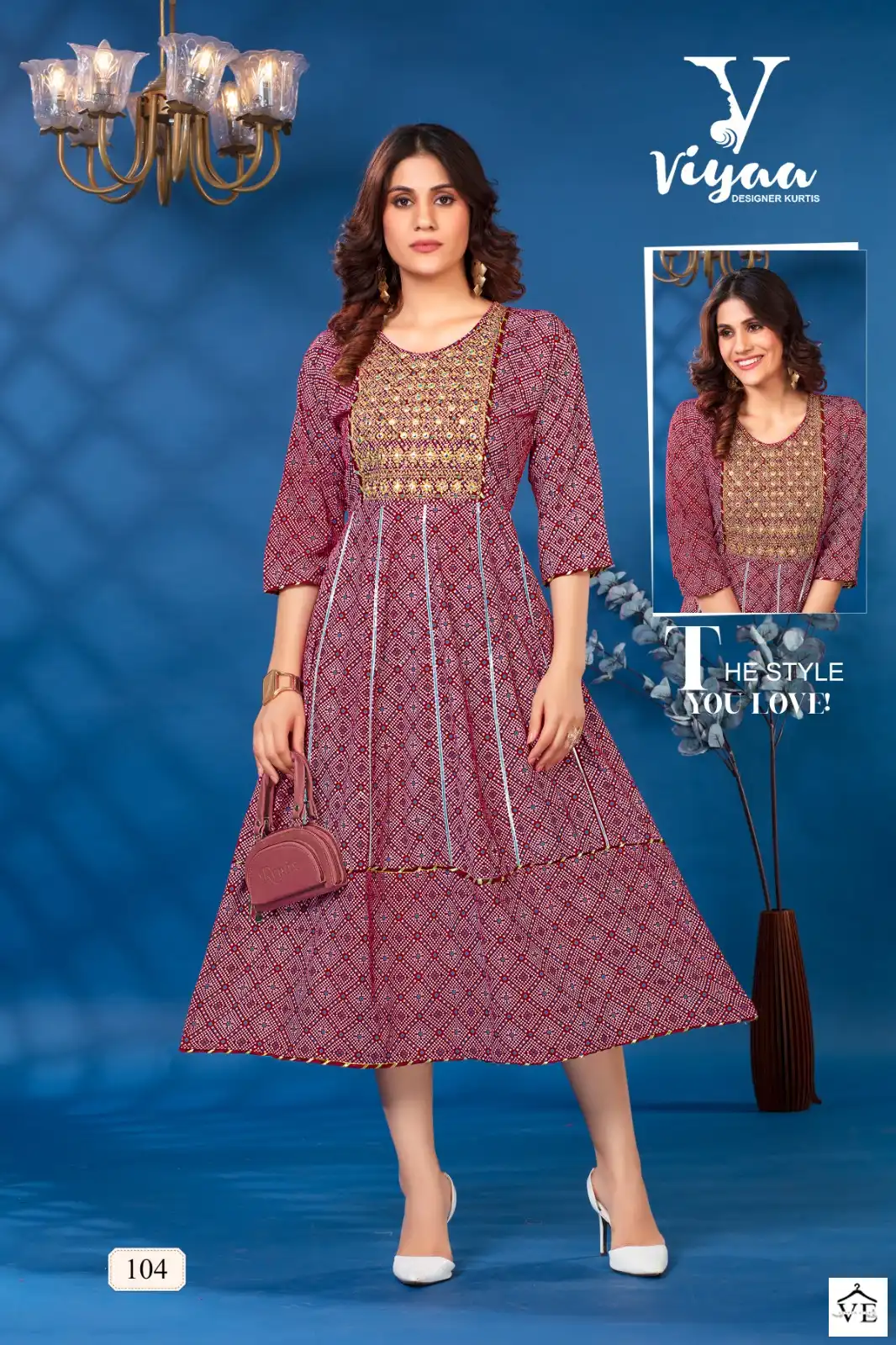 Viyaa Bandhej Vol 1 Pure Rayon Wholesale Kurti Catalog — Wholesale Kurtis, MPA wholesale from Surat - Gallery Image 6