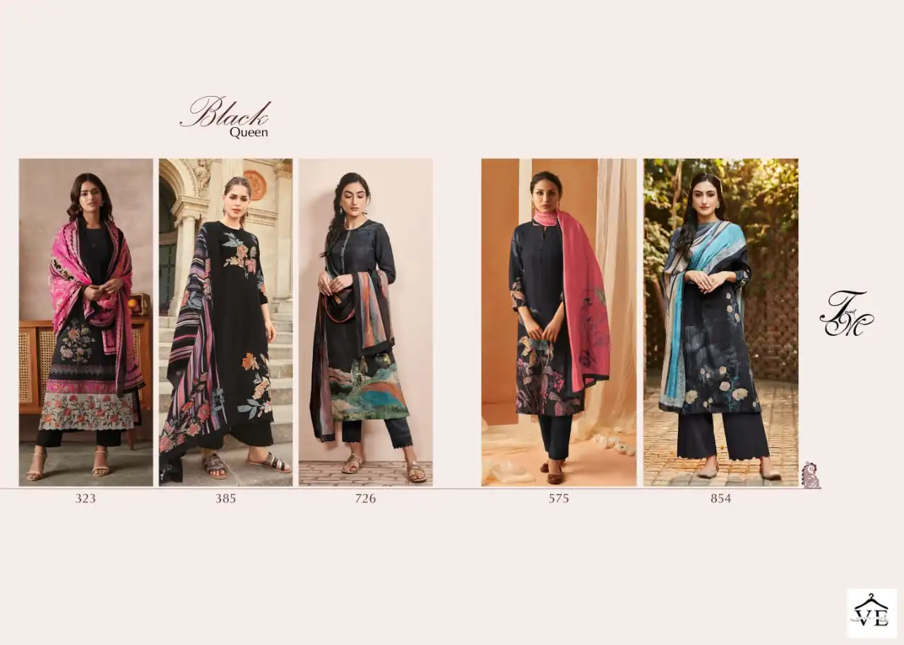 T&amp;M Black Queen Muslin Silk Wholesale Pakistani Salwar Suit Catalog — Wholesale Salwar Suits, MPA wholesale from Surat — view 6