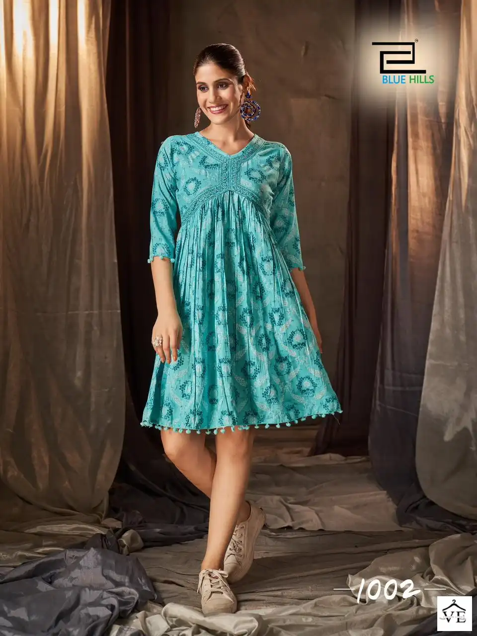 Blue Hills Barbie Rayon 14Kg Wholesale Tunics Catalog — Wholesale Kurtis, MPA wholesale from Surat — view 5