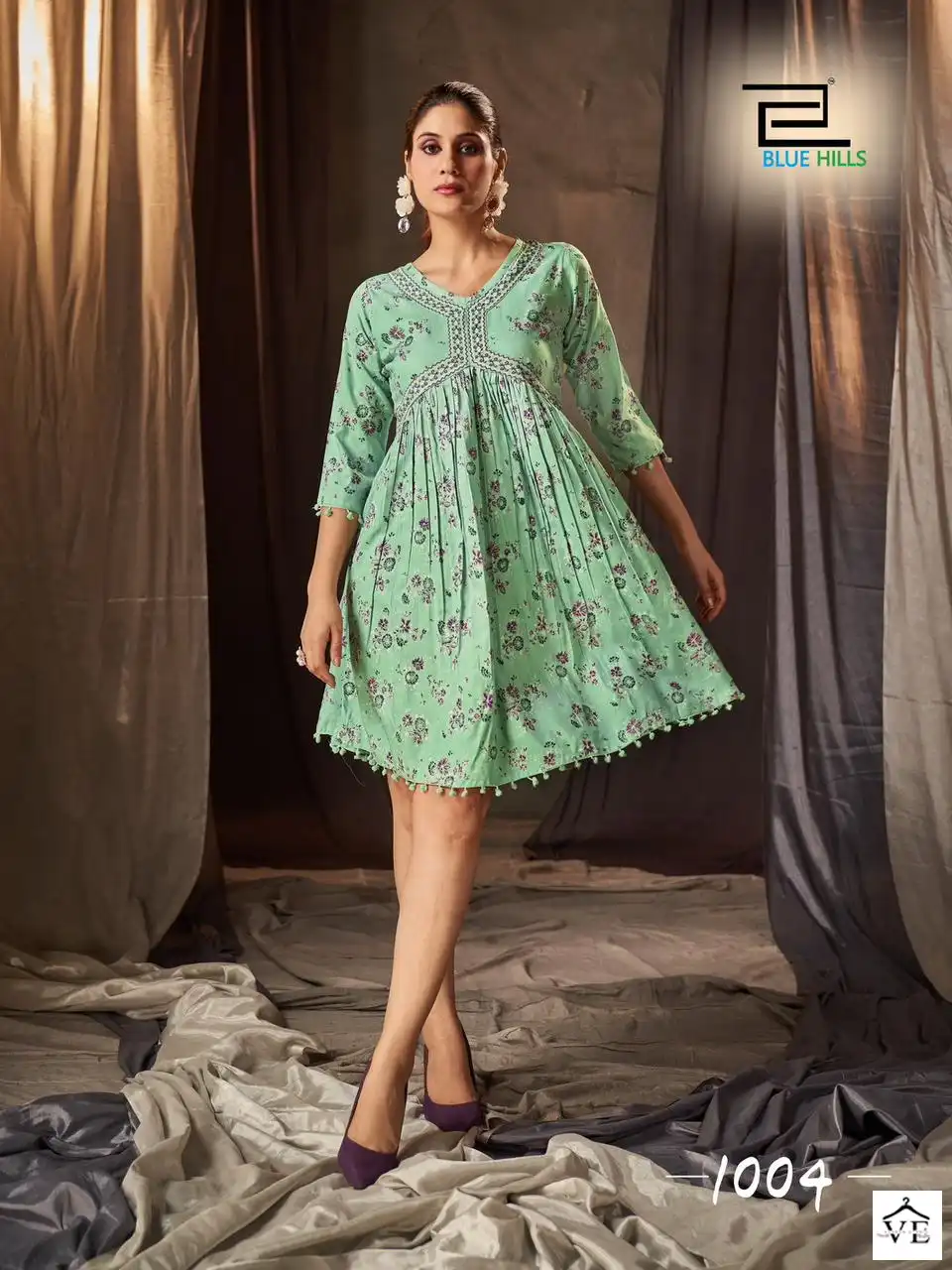Blue Hills Barbie Rayon 14Kg Wholesale Tunics Catalog — Wholesale Kurtis, MPA wholesale from Surat — view 2