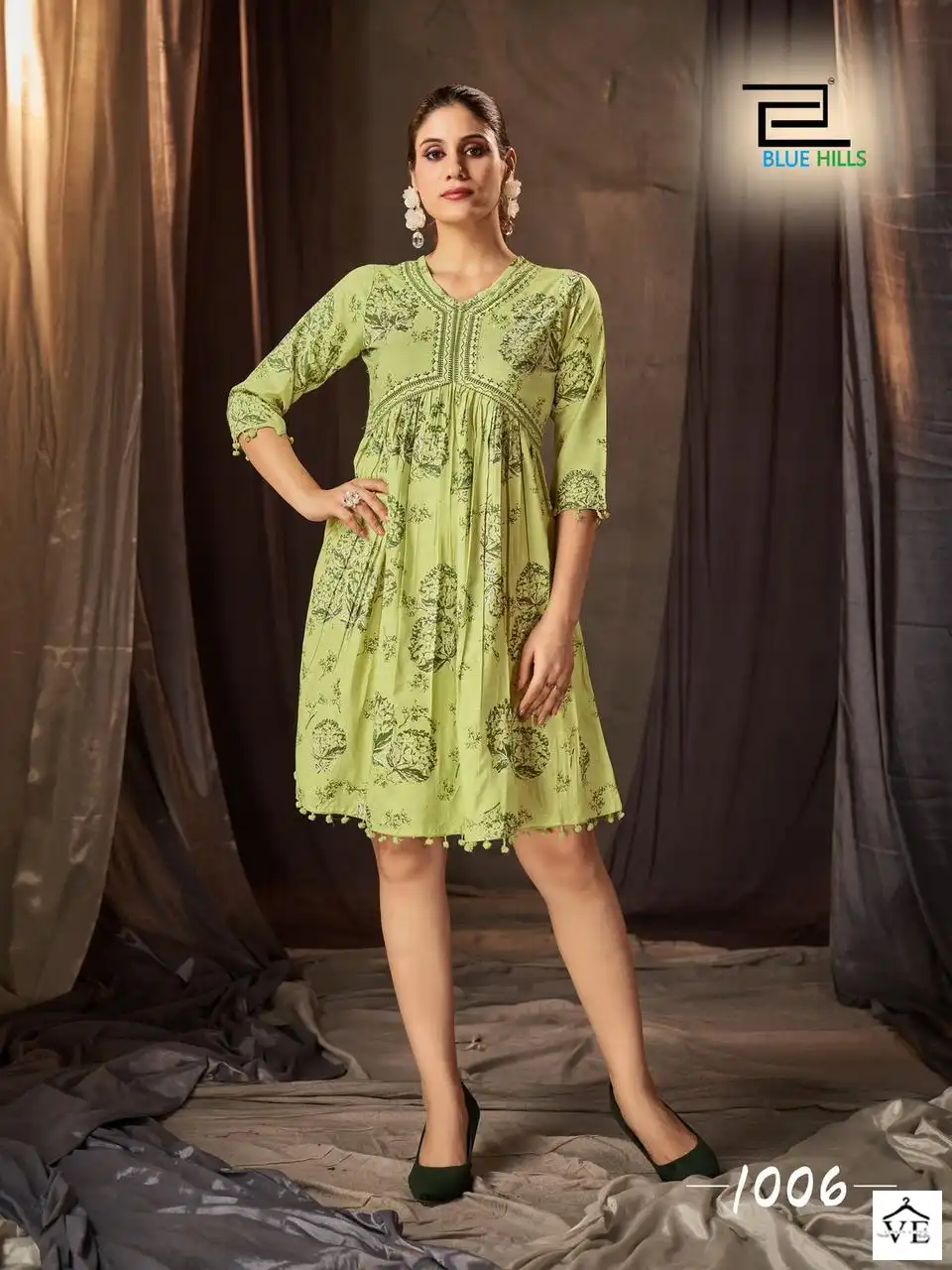 Blue Hills Barbie Rayon 14Kg Wholesale Tunics Catalog — Wholesale Kurtis, MPA wholesale from Surat — view 3