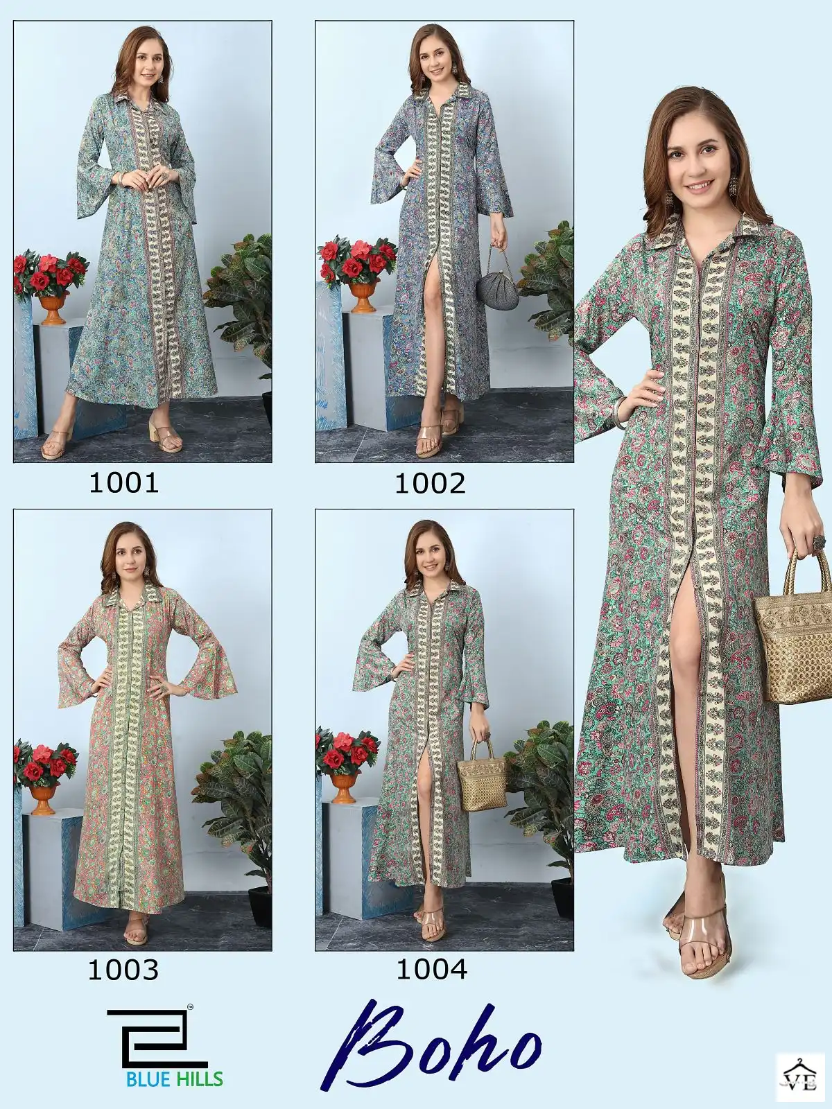 Blue Hills Boho Heavy French Crepe Wholesale Kurti Catalog — Wholesale Kurtis, MPA wholesale from Surat — view 5