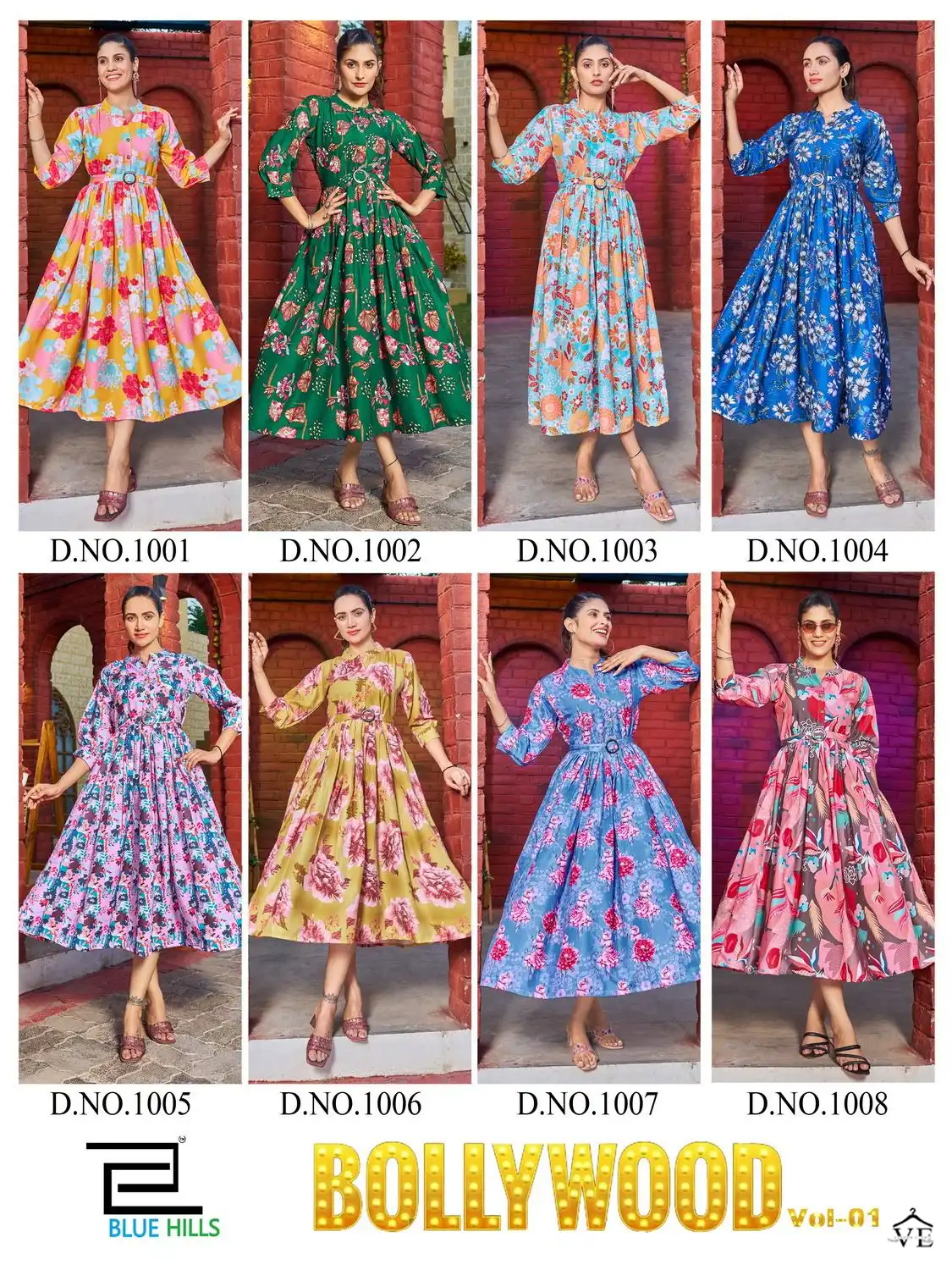 Blue Hills Bollywood Vol 1 Poly Rayon Wholesale Gown Catalog — Wholesale Kurtis, MPA wholesale from Surat — view 9