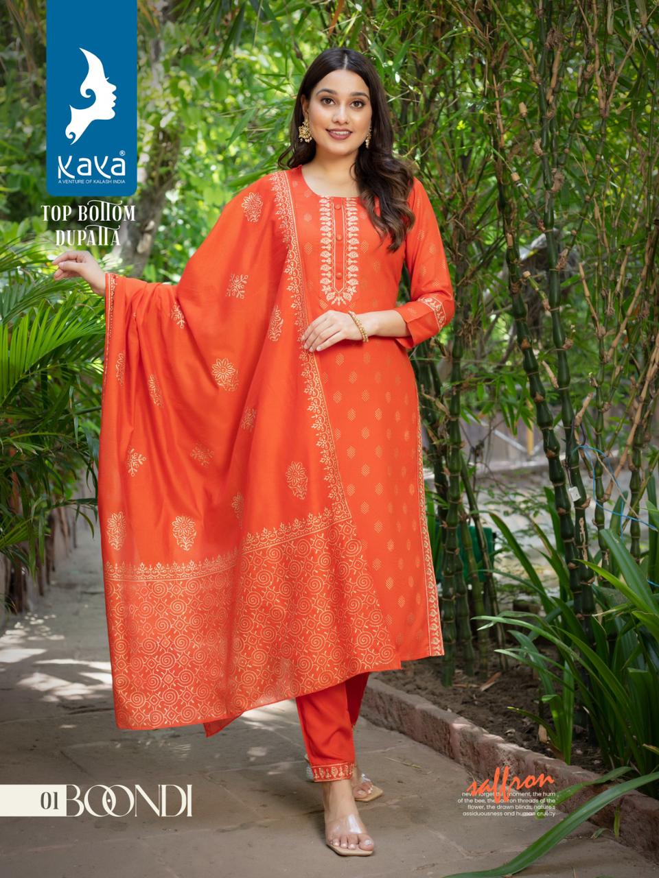 Kaya Boondi Rayon Wholesale Readymade Salwar Suit Catalog — Wholesale Salwar Suits, MPA wholesale from Surat - Gallery Image 2