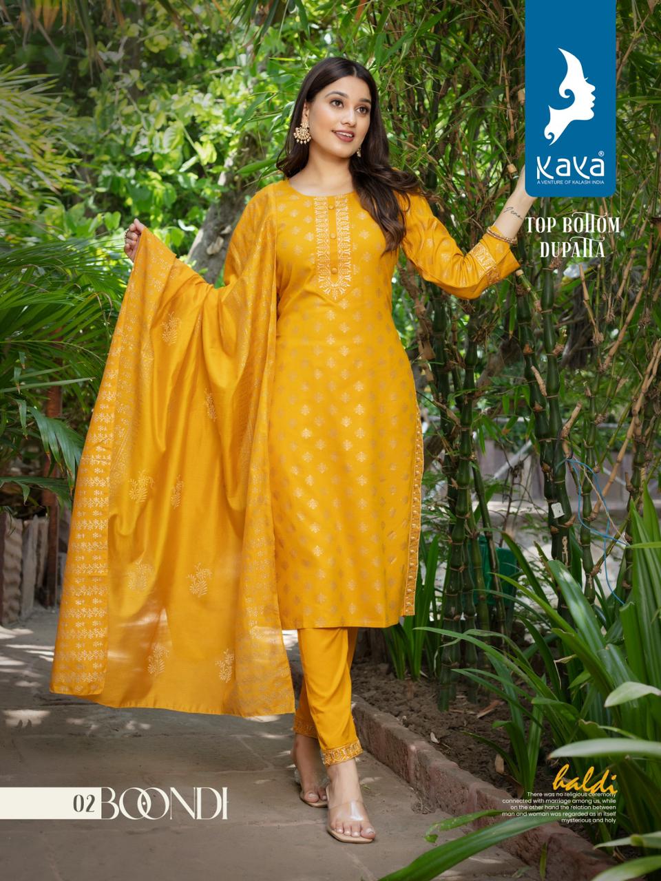 Kaya Boondi Rayon Wholesale Readymade Salwar Suit Catalog — Wholesale Salwar Suits, MPA wholesale from Surat - Gallery Image 4
