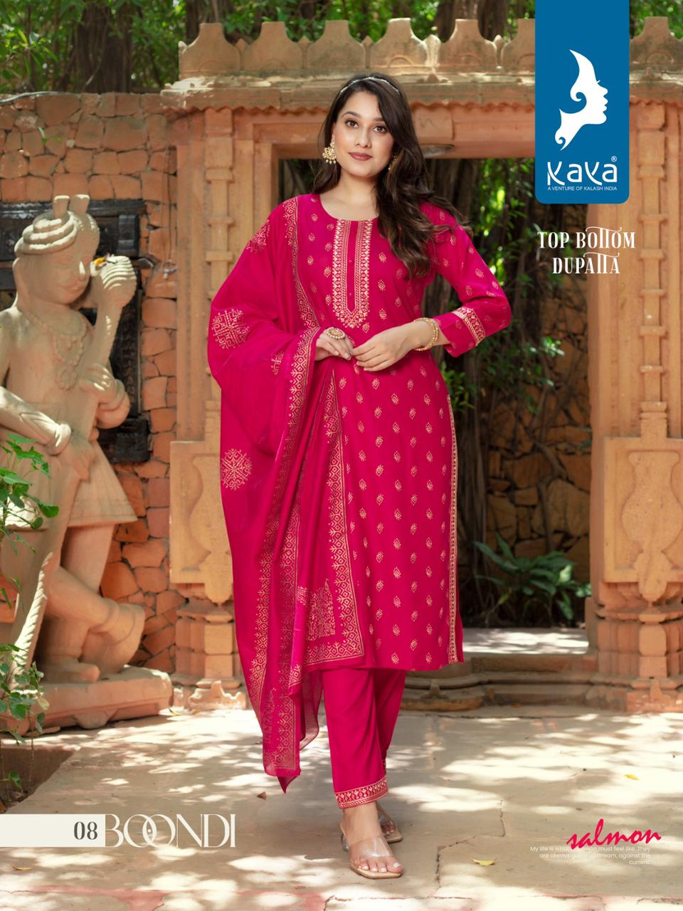 Kaya Boondi Rayon Wholesale Readymade Salwar Suit Catalog — Wholesale Salwar Suits, MPA wholesale from Surat - Gallery Image 7
