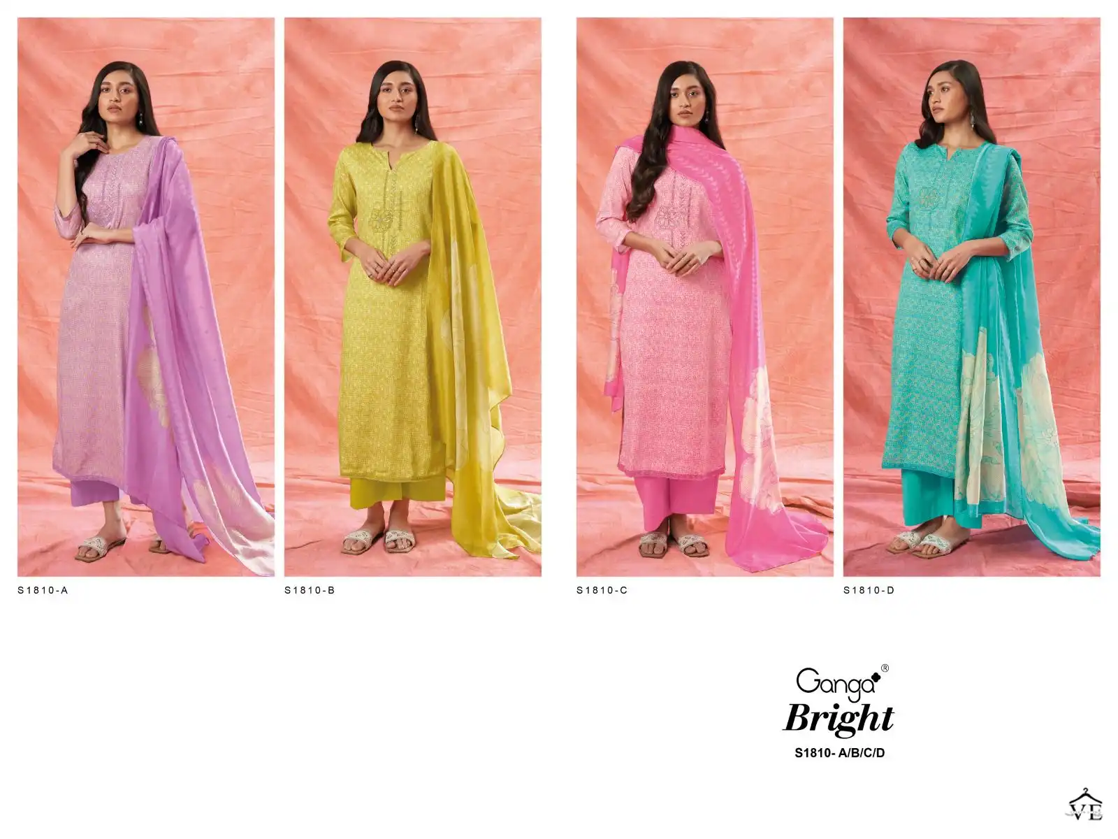 Ganga Bright 1810 Cotton Wholesale Designer Salwar Suit Catalog — Wholesale Salwar Suits, Ganga wholesale from Surat — view 5