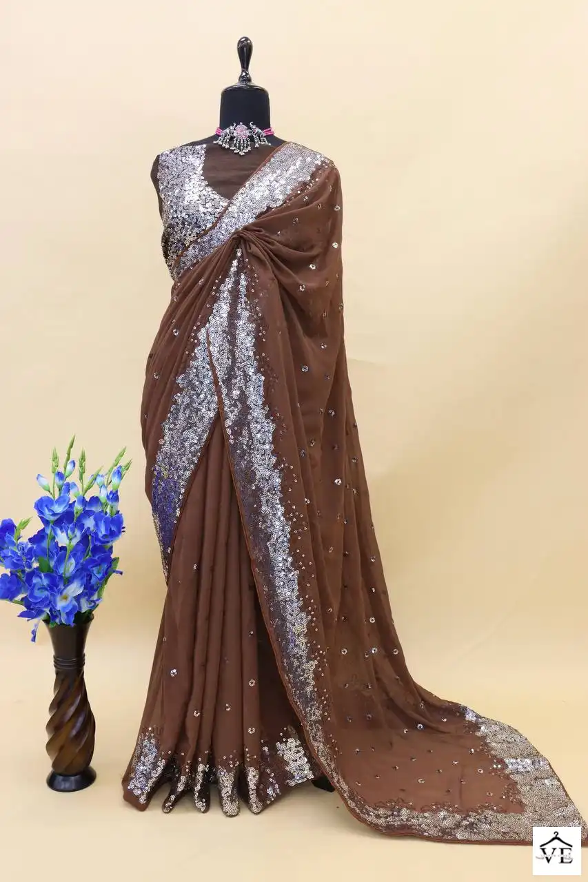 Vardan Ethnic BT-1174 Georgette Wholesale Saree — Wholesale Sarees, MPA wholesale from Surat - Gallery Image 4