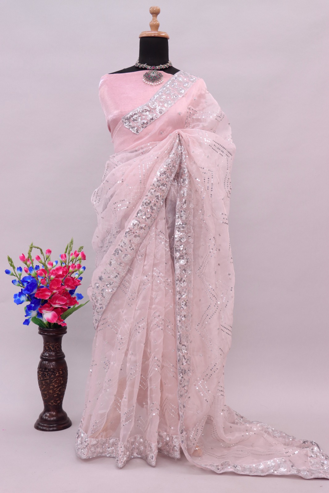 Vardan Ethnic Bt 319 Soft Orgenza Silk Wholesale Sarees Catalog — Wholesale Sarees, MPA wholesale from Surat - Gallery Image 3