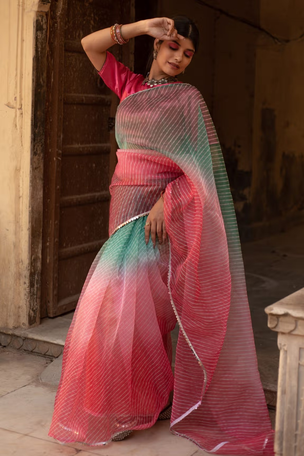 Vardan Ethnic BT 331 Soft T.B Organza Silk Wholesale Saree — Wholesale Sarees, MPA wholesale from Surat - Gallery Image 2