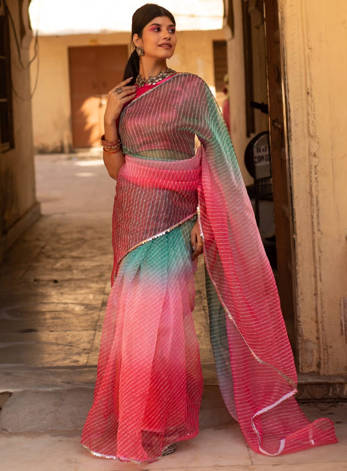 Vardan Ethnic BT 331 Soft T.B Organza Silk Wholesale Saree — Wholesale Sarees, MPA wholesale from Surat — view 1