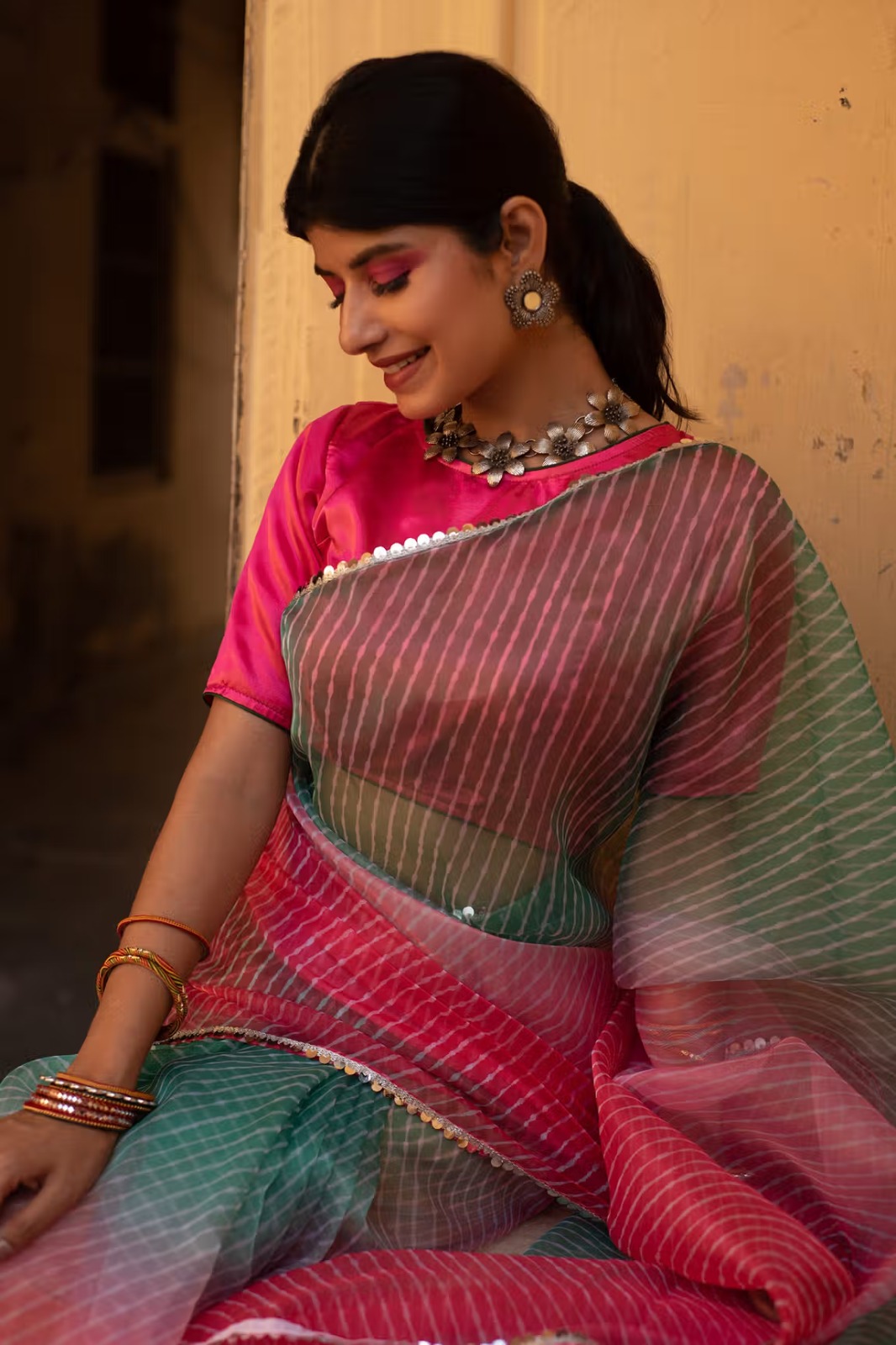 Vardan Ethnic BT 331 Soft T.B Organza Silk Wholesale Saree — Wholesale Sarees, MPA wholesale from Surat - Gallery Image 3