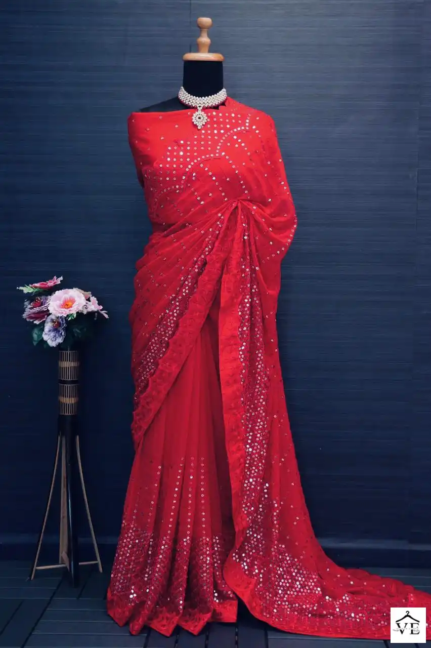 Vardan Ethnic BT-361 Soft Georgette Wholesale Designer Saree — Wholesale Sarees, MPA wholesale from Surat - Gallery Image 5