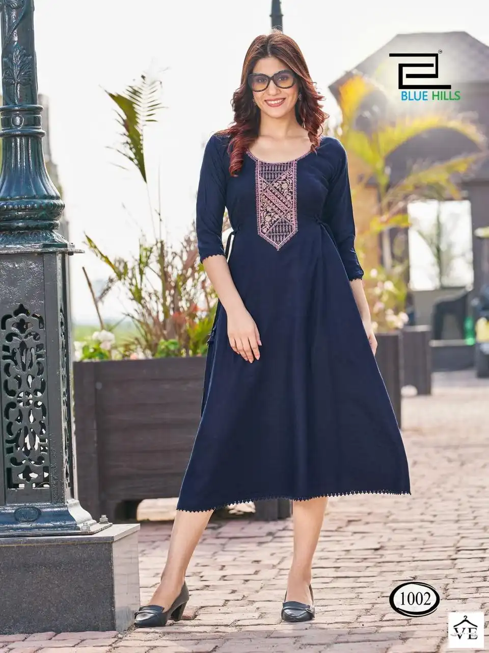 Blue Hills Butter Scotch Viscose Dobby Wholesale Midi Style Kurti Catalog — Wholesale Kurtis, MPA wholesale from Surat - Gallery Image 7