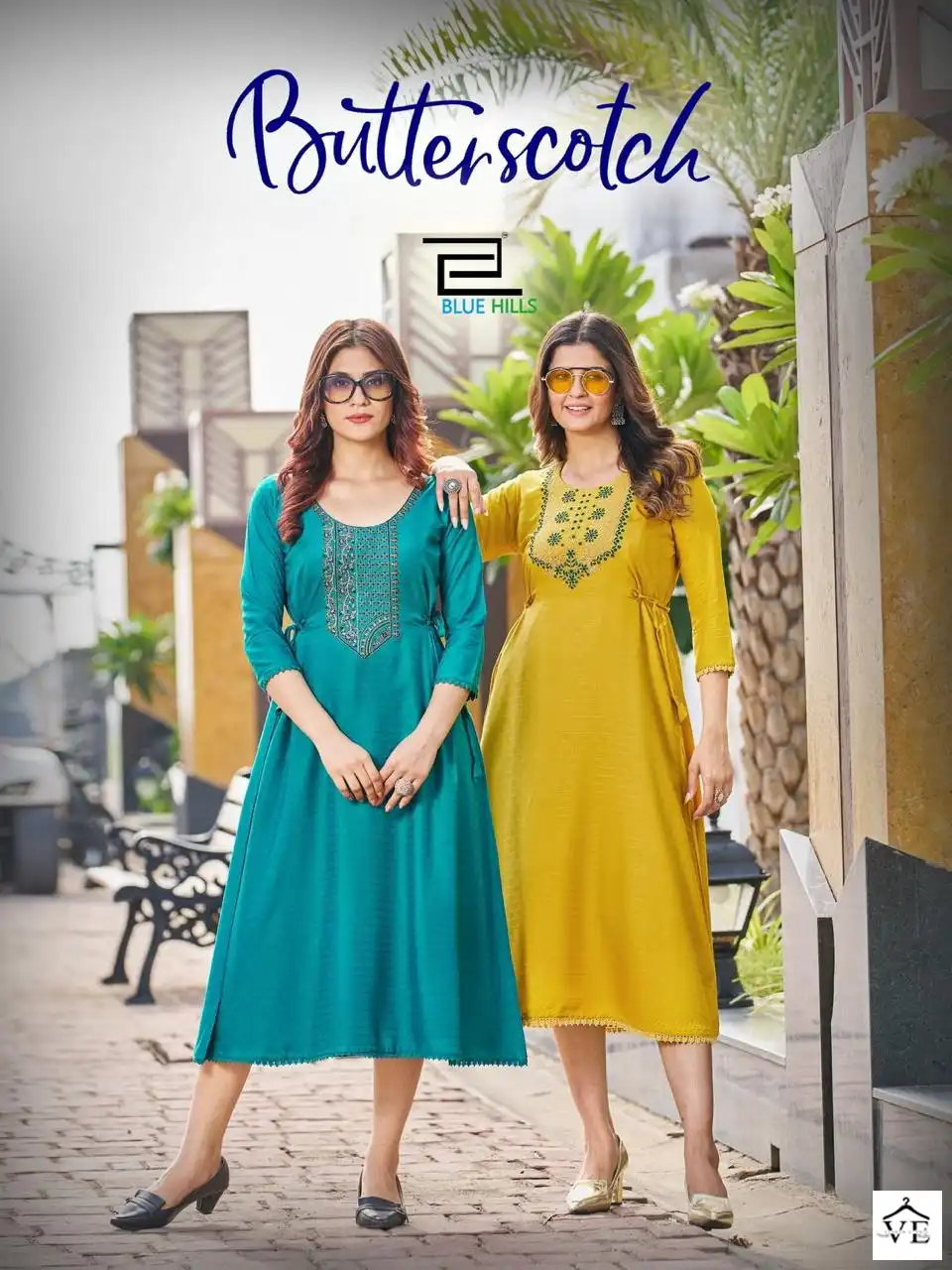 Blue Hills Butter Scotch Viscose Dobby Wholesale Midi Style Kurti Catalog — Wholesale Kurtis, MPA wholesale from Surat - Gallery Image 8