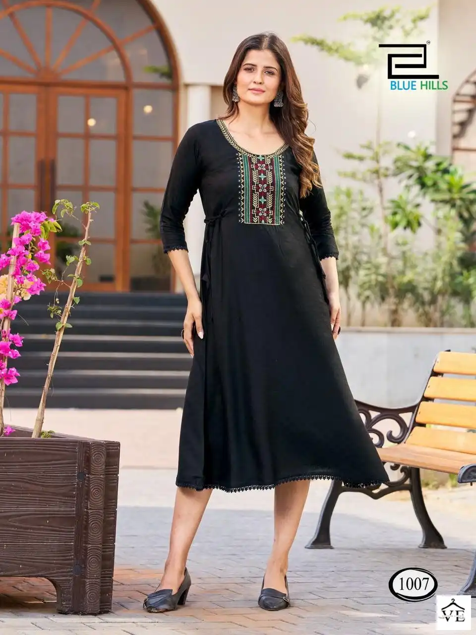 Blue Hills Butter Scotch Viscose Dobby Wholesale Midi Style Kurti Catalog — Wholesale Kurtis, MPA wholesale from Surat - Gallery Image 2
