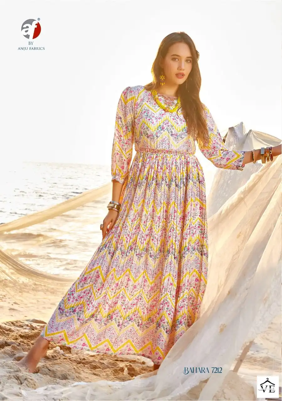 Anju Fabrics Bahara Vol 2 Pure Georgette Wholesale Designer Gown Catalog — Wholesale Kurtis, MPA wholesale from Surat - Gallery Image 2