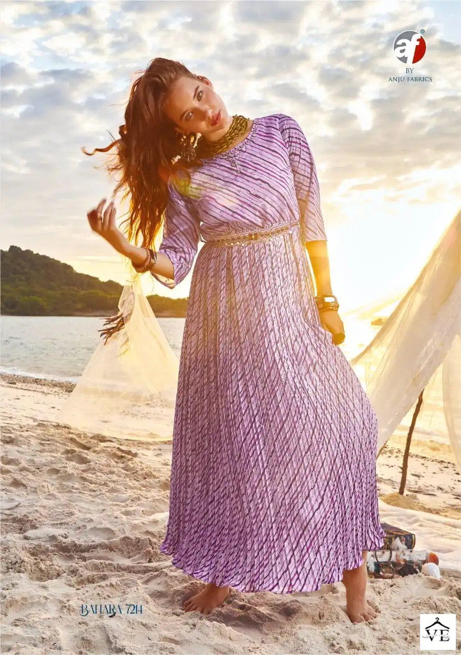Anju Fabrics Bahara Vol 2 Pure Georgette Wholesale Designer Gown Catalog — Wholesale Kurtis, MPA wholesale from Surat - Gallery Image 3
