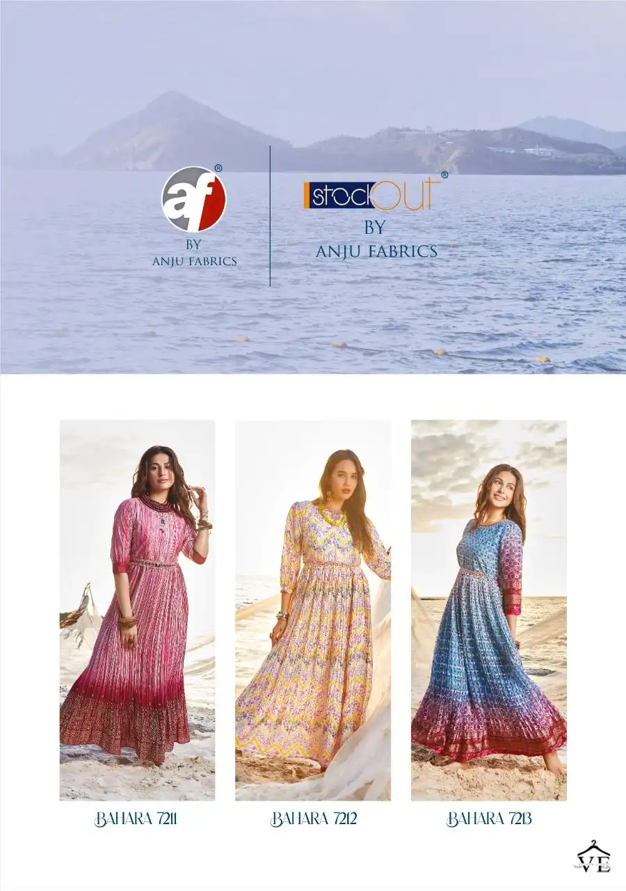 Anju Fabrics Bahara Vol 2 Pure Georgette Wholesale Designer Gown Catalog — Wholesale Kurtis, MPA wholesale from Surat - Gallery Image 6