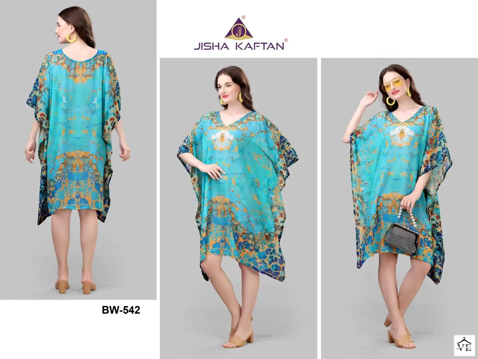 Jelite Beachwear Weightless Georgette Wholesale Kaftan Catalog — Wholesale Kurtis, MPA wholesale from Surat — view 2