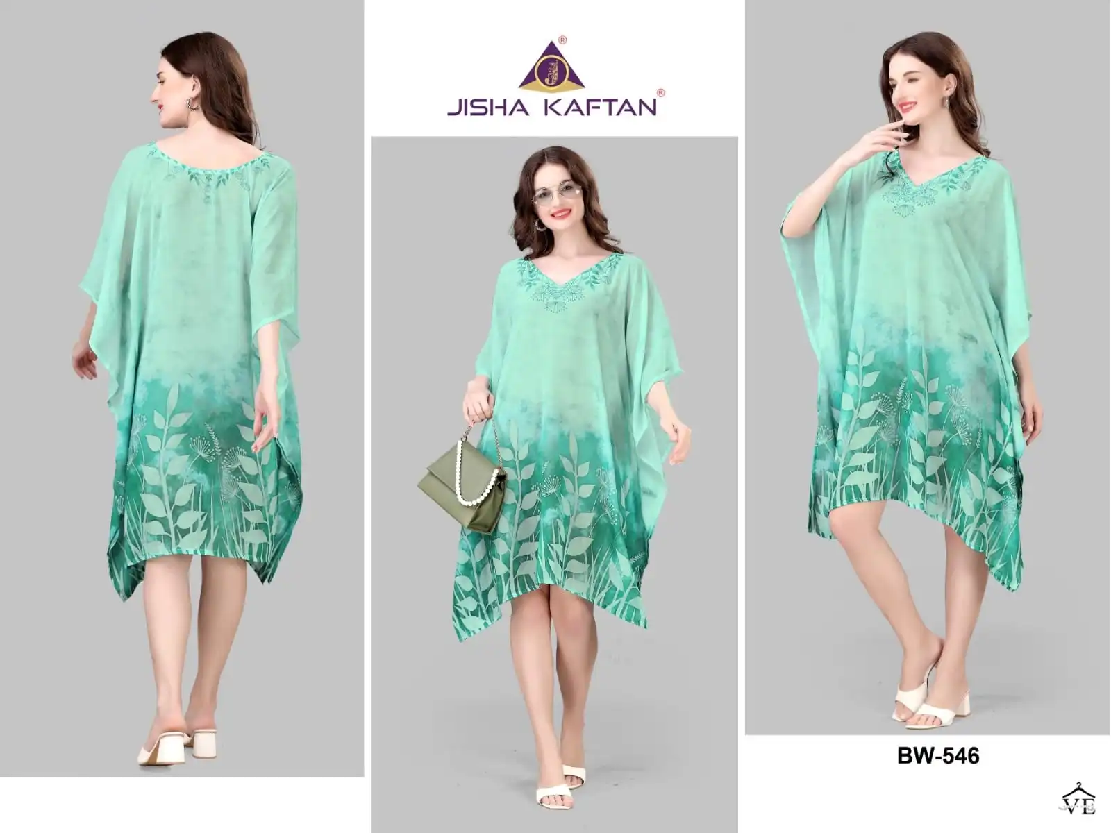 Jelite Beachwear Weightless Georgette Wholesale Kaftan Catalog — Wholesale Kurtis, MPA wholesale from Surat — view 5