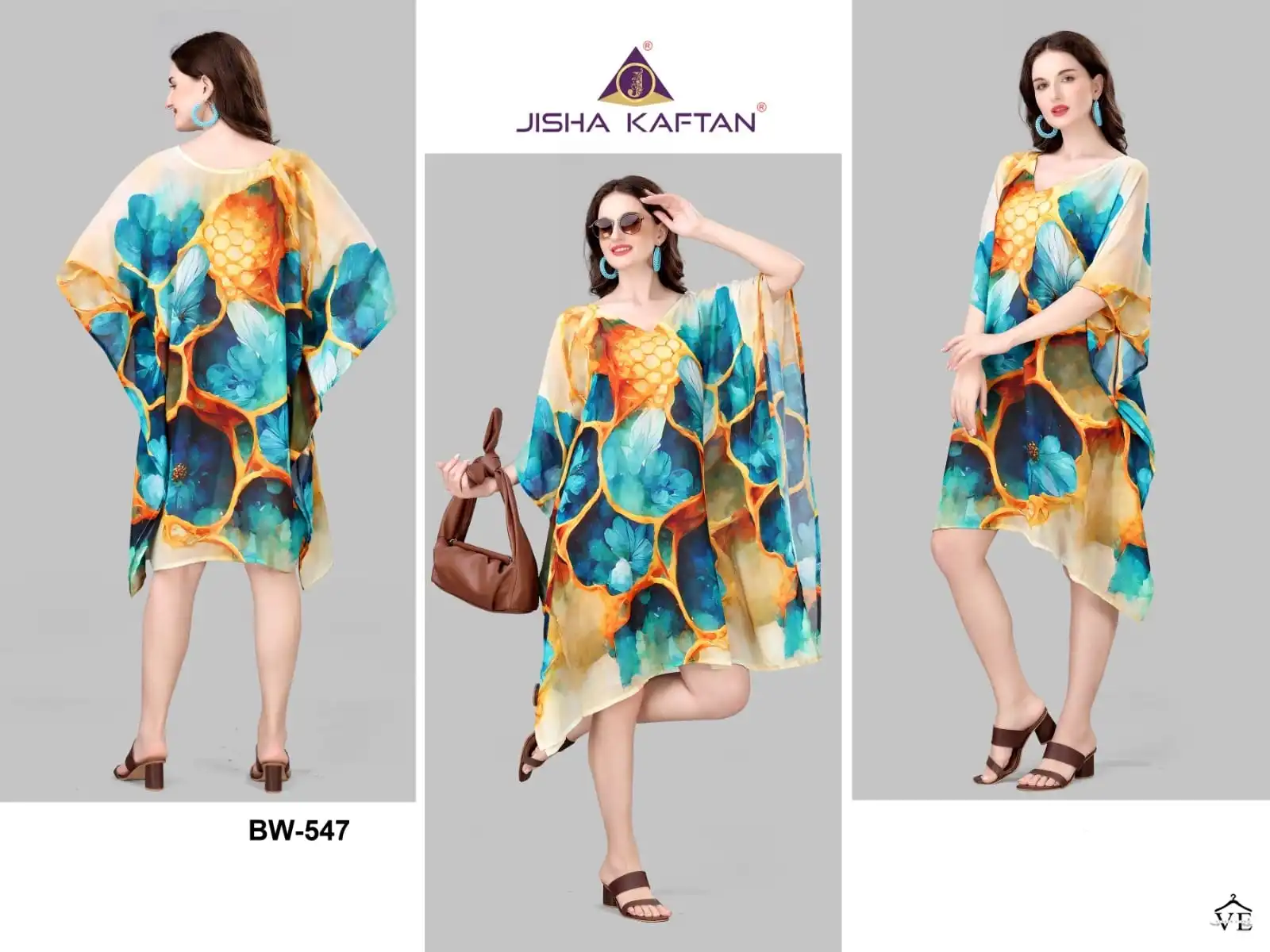 Jelite Beachwear Weightless Georgette Wholesale Kaftan Catalog — Wholesale Kurtis, MPA wholesale from Surat — view 6