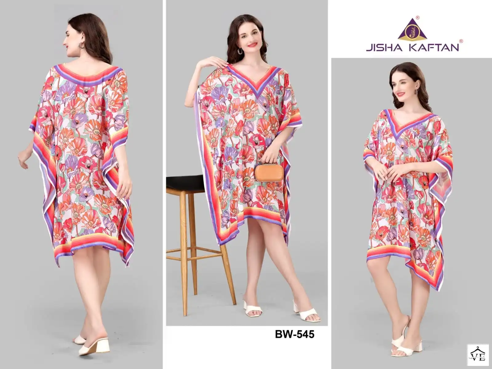 Jelite Beachwear Weightless Georgette Wholesale Kaftan Catalog — Wholesale Kurtis, MPA wholesale from Surat — view 7
