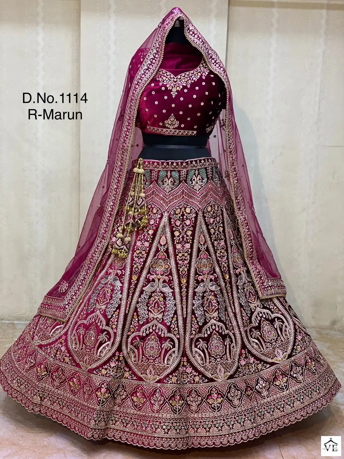 Pc Bridal Velvet Wholesale Lehenga Catalog — Wholesale Lehenga, MPA wholesale from Surat — view 2
