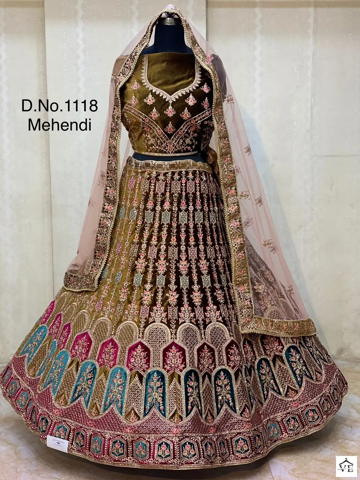 Pc Bridal Velvet Wholesale Lehenga Catalog — Wholesale Lehenga, MPA wholesale from Surat — view 6