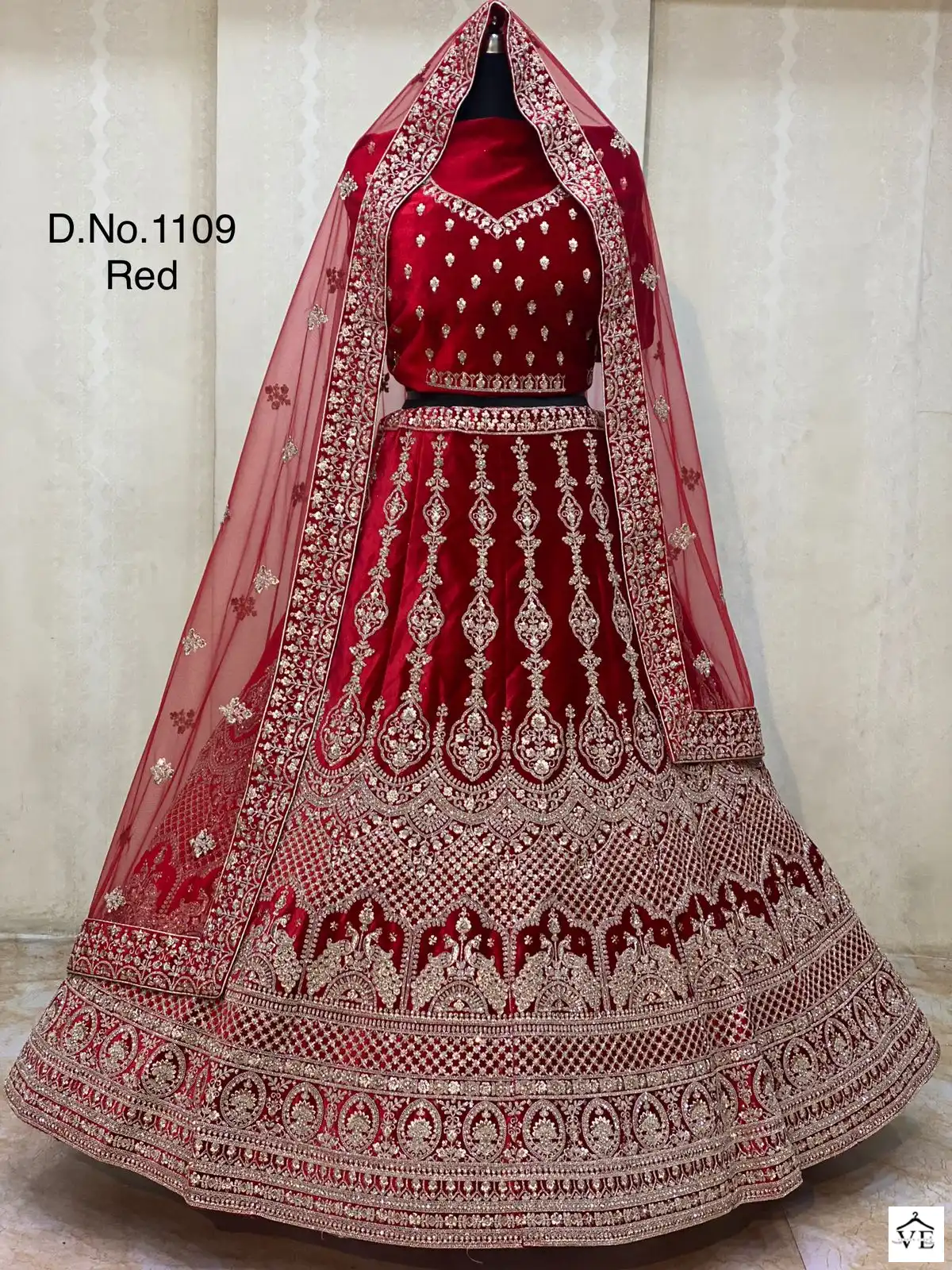 Pc Bridal Velvet Wholesale Lehenga Catalog — Wholesale Lehenga, MPA wholesale from Surat — view 9