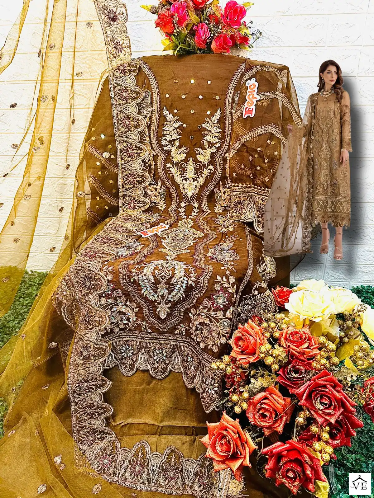 Fepic C 1558 Organza Wholesale Pakistani Salwar Suit Catalog — Wholesale Salwar Suits, MPA wholesale from Surat — view 2