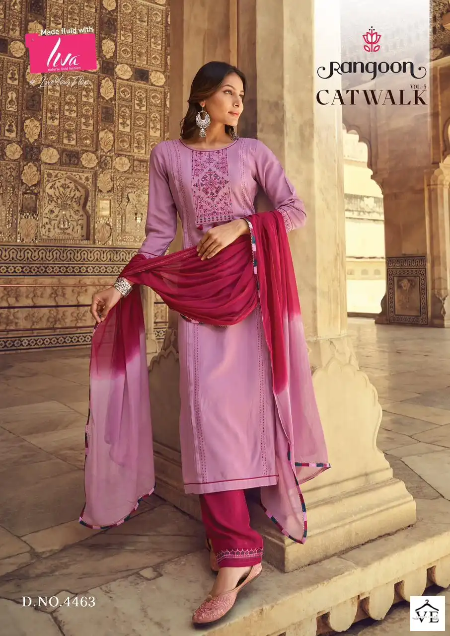 Rangoon Catwalk Vo 5 Heavy Rayon Wholesale Readymade Salwar Suit Catalog — Wholesale Salwar Suits, MPA wholesale from Surat - Gallery Image 2