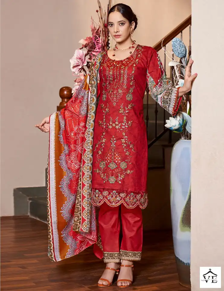 Levisha Chevron Nx Lawn Cotton Wholesale Pakistani Suits Catalog — Wholesale Salwar Suits, Levisha wholesale from Surat — view 1